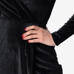 Damsel Black Velvet Wiggle Dress By Unique Vintage - Size 2X