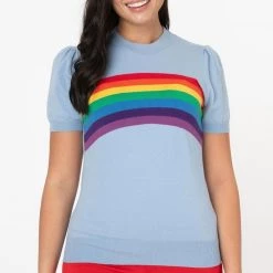 Farrow Rainbow Sweater By Unique Vintage - Size L APPAREL