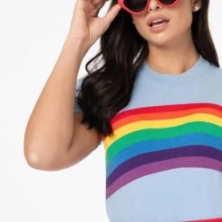 Farrow Rainbow Sweater By Unique Vintage - Size L APPAREL