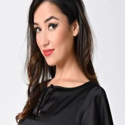 Chiffon Scarf In Black By Unique Vintage ACCESSORIES