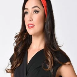 Chiffon Scarf In Red By Unique Vintage ACCESSORIES