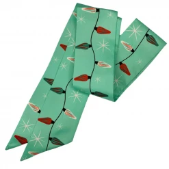 ACCESSORIES Vintage Lights Skinny Scarf In Teal By Johanna Parker X Lipstick & Chrome