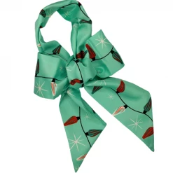 ACCESSORIES Vintage Lights Skinny Scarf In Teal By Johanna Parker X Lipstick & Chrome