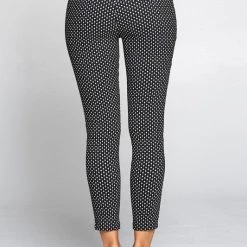 Chocolate USA Black & White Diamond Print Stretch Knit Cropped Cigarette Pants APPAREL