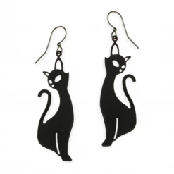 ZAD Retro Black Cat Dangle Earrings ACCESSORIES