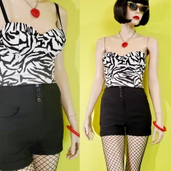 The Sang Zebra Print Bustier Top