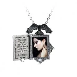 Alchemy Of England Poe's Raven Locket Necklace
