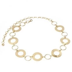 Apple Accessories Gold Metal Circles Chain Belt