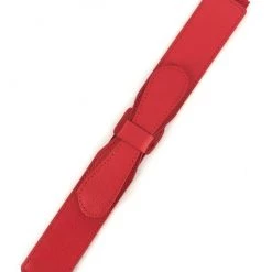 Apple Accessories Narrow Stretch Bow Belt - Red