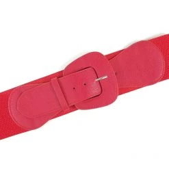 Apple Accessories Faux Leather Stretch Belt Red - Angled Buckle