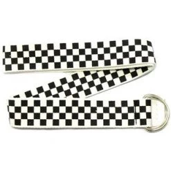 Girly Accessories Black And White Checker Canvas Belt
