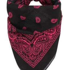 MYS Wholesale Classic Bandana In Black & Hot Pink