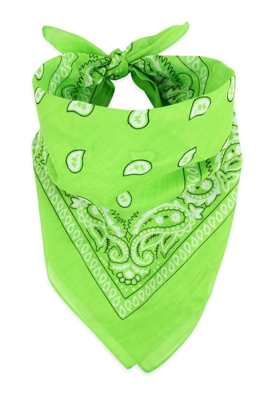 Icco Accessories Classic Bandana In Lime Green 4 Icco Accessories Classic Bandana In Lime Green