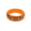 DK Hawaiian Tiger Print Wood Bangle - Orange ACCESSORIES