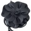 Apple Accessories Black Faux Leather Flower Tie Belt