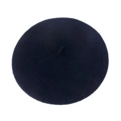 Selini Classic Wool Beret In Navy Blue