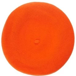 Selini Classic Wool Beret In Orange