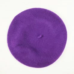Selini Classic Wool Beret In Purple