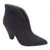 Shoe Click Black Faux Suede Pointed Toe Bootie SHOES
