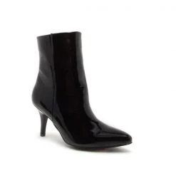 Qupid Shoes Black Patent Stiletto Heel Bootie