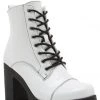 Qupid/Verona Collection White Patent Lace-Up Ankle Boot SHOES