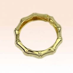 Bella K ACCESSORIES Metal Bamboo Hinged Bangle - Gold