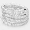 Wona Trading ACCESSORIES Silver Metal And Rhinestone Snake Coiled Bracelet