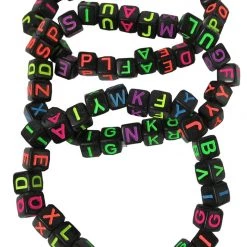 Hollywood Mirror ACCESSORIES Alphabet Bead Stretch Bracelet Set - Black