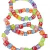 Hollywood Mirror Alphabet Bead Stretch Bracelet Set - Clear ACCESSORIES
