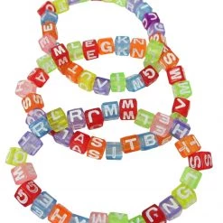 Hollywood Mirror Alphabet Bead Stretch Bracelet Set - Clear ACCESSORIES