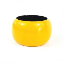 Red Sun Painted Wood Bangle - Mustard ACCESSORIES