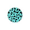 Fuzzy Dude Leopard Print Button - Blue