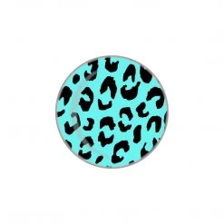 Fuzzy Dude Leopard Print Button - Blue