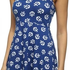 Capella APPAREL Blue & White Anchor Print Dress