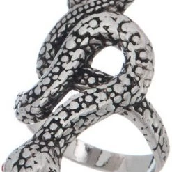 Girly Accessories Wraparound Snake Ring - Silver