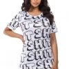 By Claude Black & White "SHIT" Print Mini Dress APPAREL