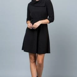 LA Soul Black 3/4 Sleeve Sweater Knit Dress APPAREL