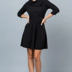 LA Soul Black 3/4 Sleeve Sweater Knit Dress APPAREL