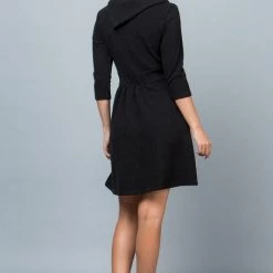 LA Soul Black 3/4 Sleeve Sweater Knit Dress APPAREL