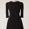 2 Hearts Puff Sleeve Mini Dress In Black