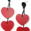 Girly Accessories Acrylic Hearts Dangle Earrings
