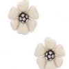 Art Box ACCESSORIES Jeweled Flower Post Earrings - White