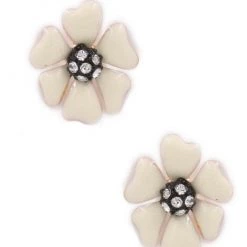 Art Box ACCESSORIES Jeweled Flower Post Earrings - White