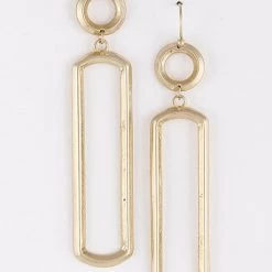 H & D Accessories Metal Outline Shape Dangle Earrings - Gold