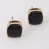 H & D Accessories Jewel Post Earrings In Black