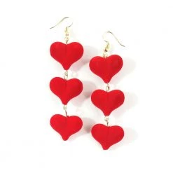 Wona Trading Red Hearts Dangle Earrings ACCESSORIES