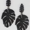 Anzell ACCESSORIES Monstera Leaf Dangle Earrings - Black 2 Anzell ACCESSORIES Monstera Leaf Dangle Earrings - Black