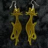 Flashback & Freedom ACCESSORIES Acrylic Cats Dangle Earrings - Yellow