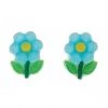 Girly Accessories Flower Post Earrings - Blue 1 Girly Accessories Flower Post Earrings - Blue