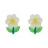 Girly Accessories Flower Post Earrings - White 2 Girly Accessories Flower Post Earrings - White